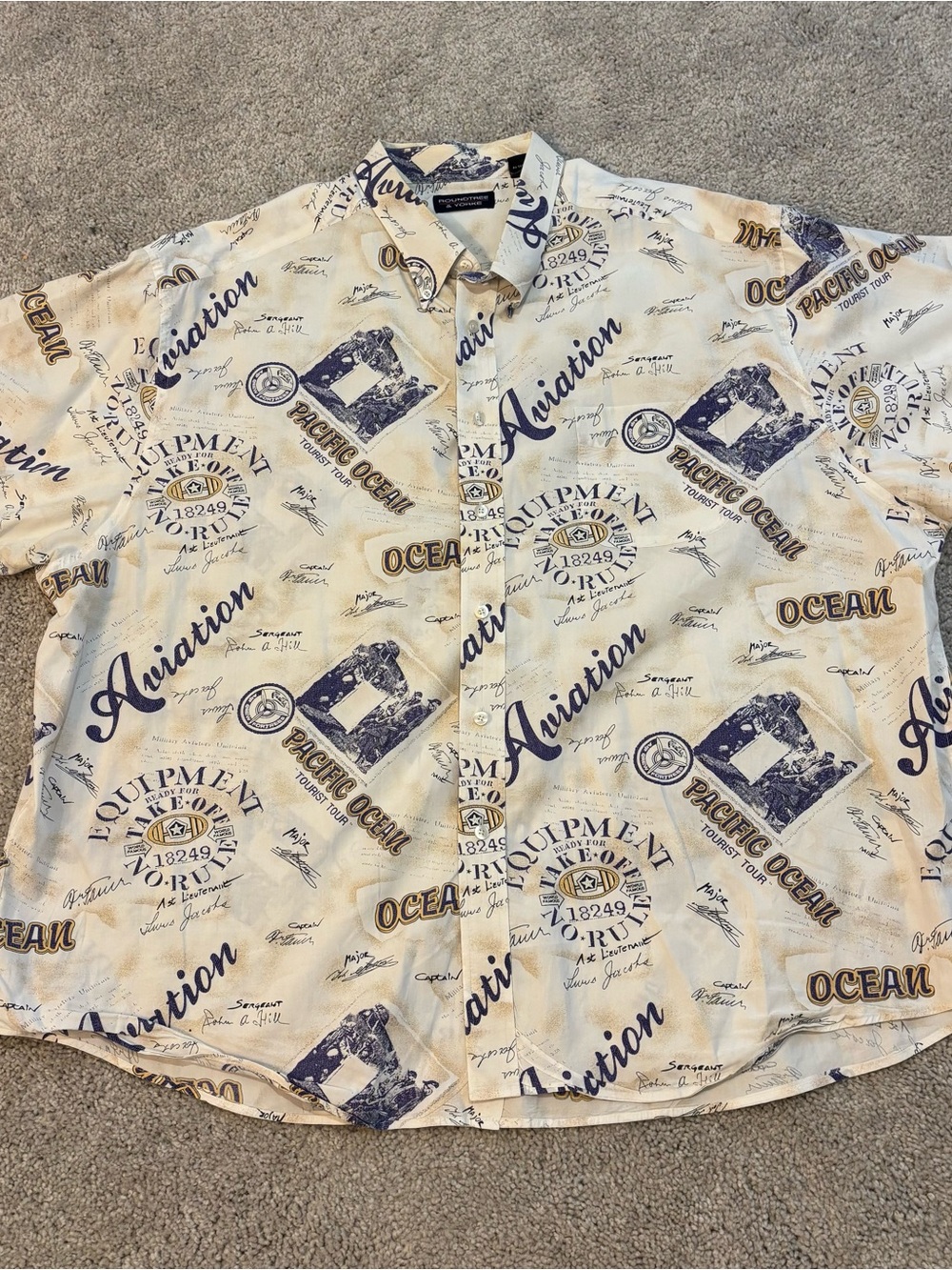Vintage Roundtree & Yorke Menโs 3X Pacific Ocean Aircrew Shirt